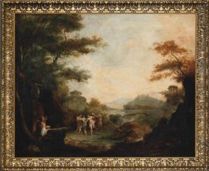 A Bacchanal In A Classical Landscape by George Barratt