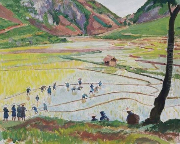 Paysans Dans La Riziere (peasants In The Ricefiel) - view 1