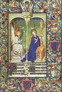 Belles Heures de Duc du Berry -Folio 30- The Annunciation 1408-09 by Jean Limbourg