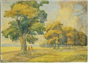 Paesaggio Con Contadini by Karl Konrad Friedr. Bauer