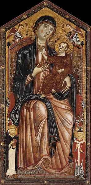 Virgin and Child Enthroned with St Dominic, St Martin and Two Angels c. 1290 - view 1