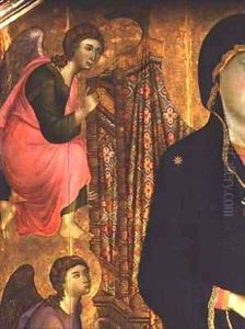 Madonna and Child Rucellai Madonna detail of an angel