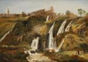 Vue Des Cascatelles De Tivoli by Carlo Bevilacqua