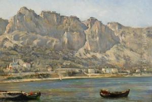 The "petit Afrique" Beach In Beaulieu-sur-mer On The Cote D'azur by Louis Beysson