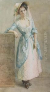 Young Lady In Pink Bonnet by Jane S. Blaikley
