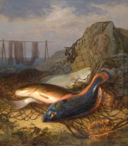 Deux Saumons Dans Un Filet by Franz Didrik Boe