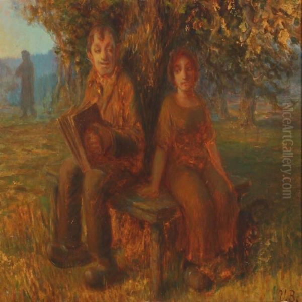 A Summer's Eve With Woman And Man Playing The Harmonica - view 1
