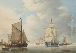 A Calm Day On The Scheldt by Johan Hendrik Boshamer