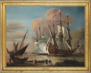An Honourable East India Company Flagship Returning To Home Waters In Triumph