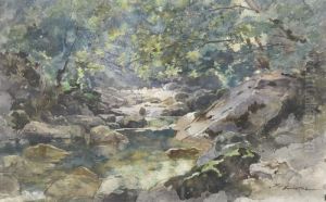 Waldlandschaft Mit Bach by Paul Bouvier