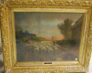 A Shepherd And His Flock by Richard Norris Brooke
