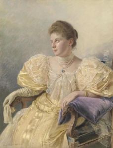 Portrait Of An Elegant Lady In A Yellow Dress