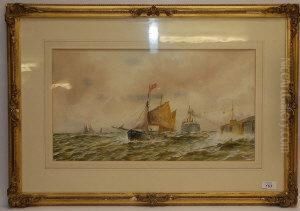 Shipping Off Pier by C Callow