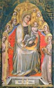 Madonna and Child Enthroned with Angels by Simone dei Crocefissi