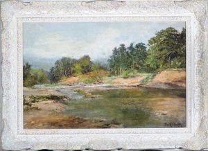 Trees Along A Riverbank by Frank Thomas Carter