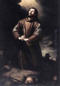 St Francis of Assisi at Prayer 1645-50 by Bartolome Esteban Murillo
