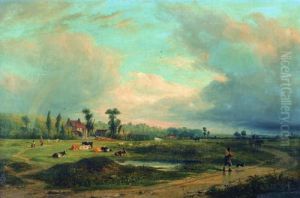 Sommerlandschaft Mit Regenbogen by Elias Childe