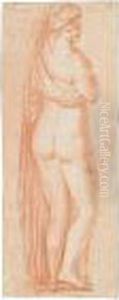 Studio Di Nudo Femminile Con Drappeggio Visto Da Tergo by Ulisse Ciocchi