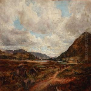 Scottish Landscape With A View Over Loch Awe Towards Kilchum Castle by Thomas Clark