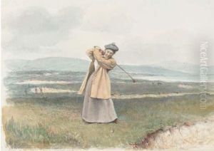 Alice On The Links, Brora Sutherland by Henry Clifford