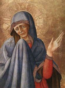 Crucifixion with Mary and St John the Evangelist (detail) 1400-50 by Andrea Bonaiuti da Da Firenze