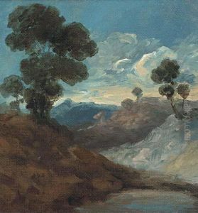 Trees In An Extensive Landscape by George Constable Of Arundel