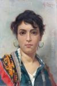 Portrait De Femme Aux Boucles D'oreilles