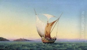 A Luzzu Passing St. Paul's 
Island In St. Paul's Bay, Malta; And A Luzzu In A Squall Off The Maltese
 Coast