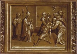 Un Vescovo Esorcizza Un Indemoniato by Girolamo Da Treviso