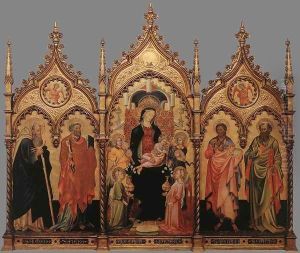 Madonna and Child Enthroned with Saints 1400-50