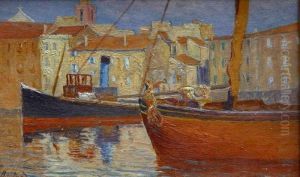 Le Port De Saint-tropez by Leon De Bastard