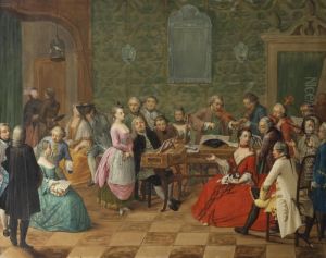 A Music Party In The Interior Of A Palazzo