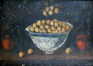 Nature Morte A La Coupe En Porcelaine Et Au Pichet by Juan De La Abadia