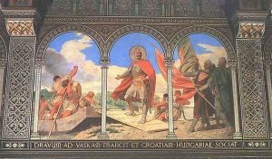 Saint Ladislas Crosses the River Drava 1887-89