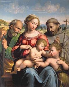 Holy Family with the Infant St John the Baptist and St Francis by da Imola (Francucci)