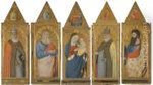 Five Panels From A Dismembered Polyptych: by Giovanni del Biondo