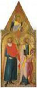 The Left Wing Of The Santa Maria A Latera Altarpiece by Battista Di Biagio Sanguigni