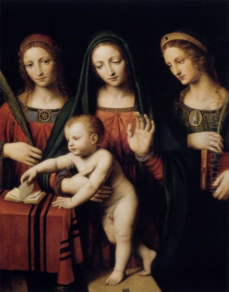 Madonna and Child with Sts Catherine and Barbara - view 1