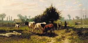Cattle In A Summer Meadow