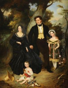 Portrait De La Famille Bastard by Charles B. Durupt