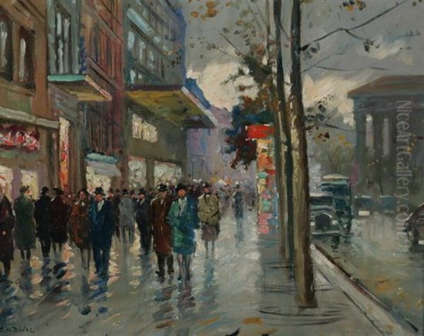 Crowed Parisian Street Scene - view 1