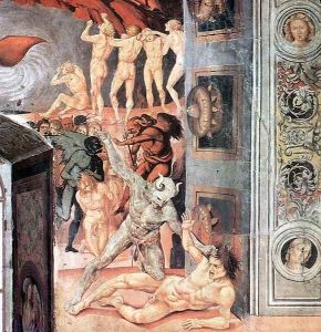 The Damned Being Plunged into Hell (detail-2) 1499-1502