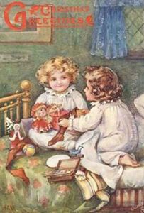 The Old Folk Take a Christmas Morning Stroll by Edward Frederick Brewtnall