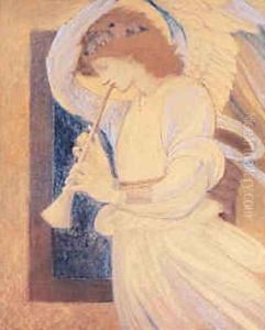 An Angel Playing a Flageolet by Sir Edward Coley Burne-Jones