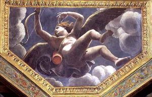 Cupid, ceiling caisson from the Sala di Amore e Psyche, 1528