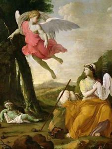 Hagar and Ishmael Rescued by the Angel by Eustache Le Sueur