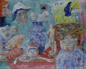 Still Life with Masks (Bric-a-Brac) 1896 by James Ensor
