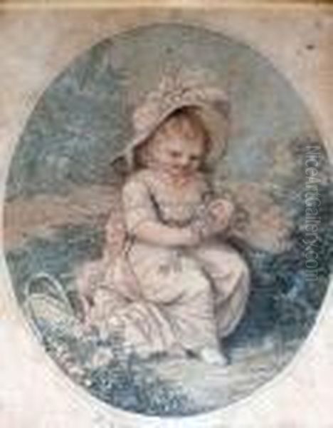 Young Girl Making A Daisy Chain - view 1