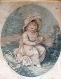 Young Girl Making A Daisy Chain by William Nelson Gardiner