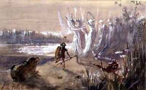 A Halt in the Fairy Procession by John Anster Fitzgerald